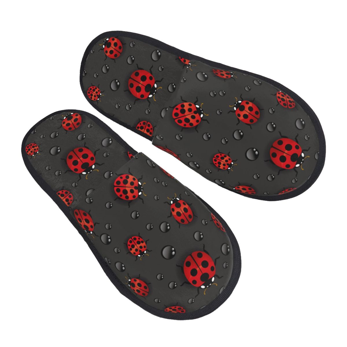 Men Shoes Red - Zapatillas de interior de felpa mariquitas