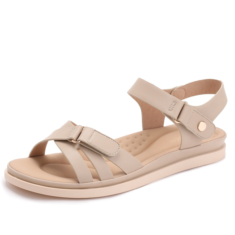 Velcro Strap Sandal - Sandalias casuales antideslizantes de suela plana