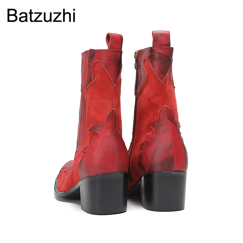 Men Shoes Red - Botas de tacón alto de 6,5