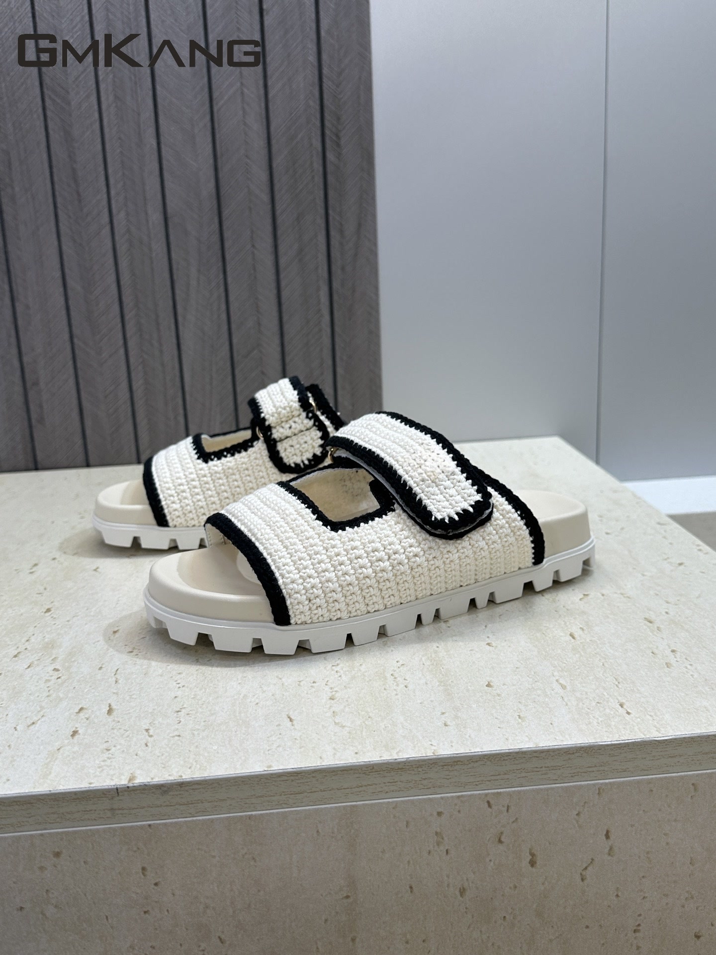 Velcro Strap Sandal - Sandalias de Plataforma Tejidas para Mujer