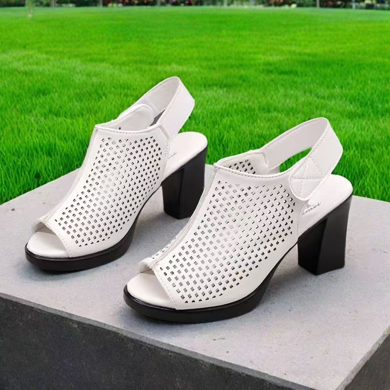 Sandalias de tacón alto con pu - Velcro Strap Sandal reseña y precio