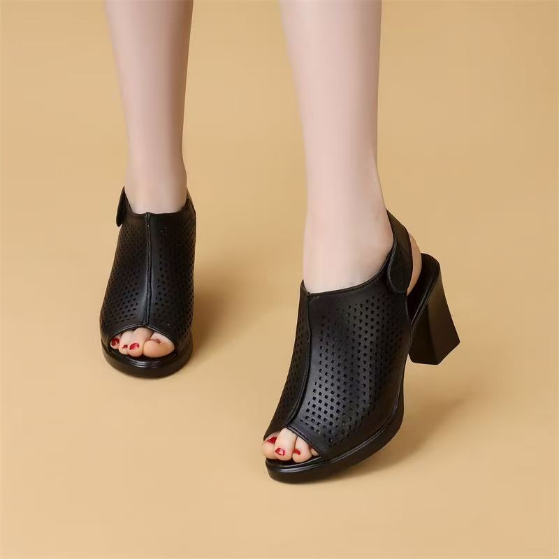 Sandalias de tacón alto con pu - Velcro Strap Sandal reseña y precio