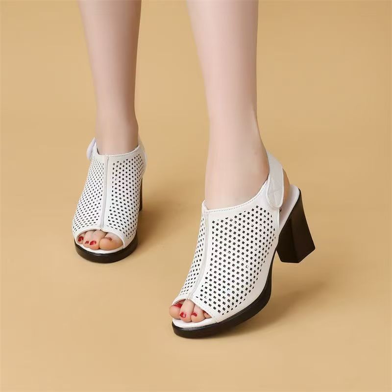 Sandalias de tacón alto con pu - Velcro Strap Sandal reseña y precio