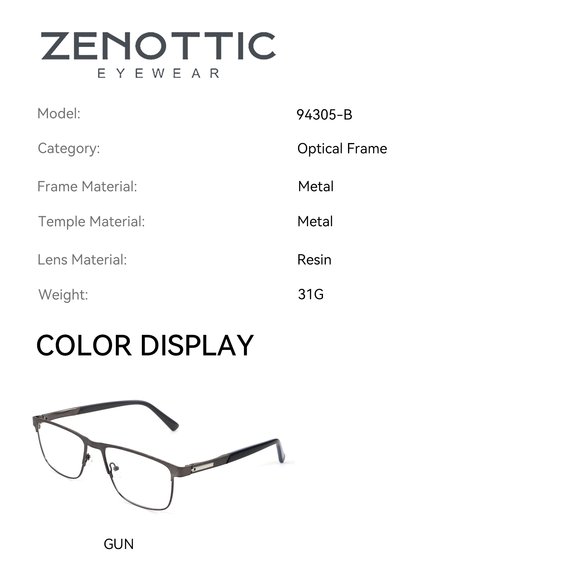 ZENOTTIC (talla XXL) Gafas gra - Men Shoes Zegna reseña y precio